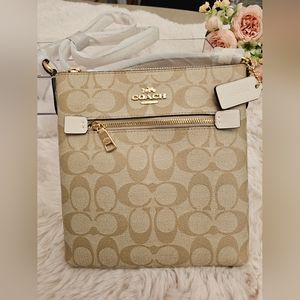 NWT COACHMini Rowan File Bag In Signature Canvas